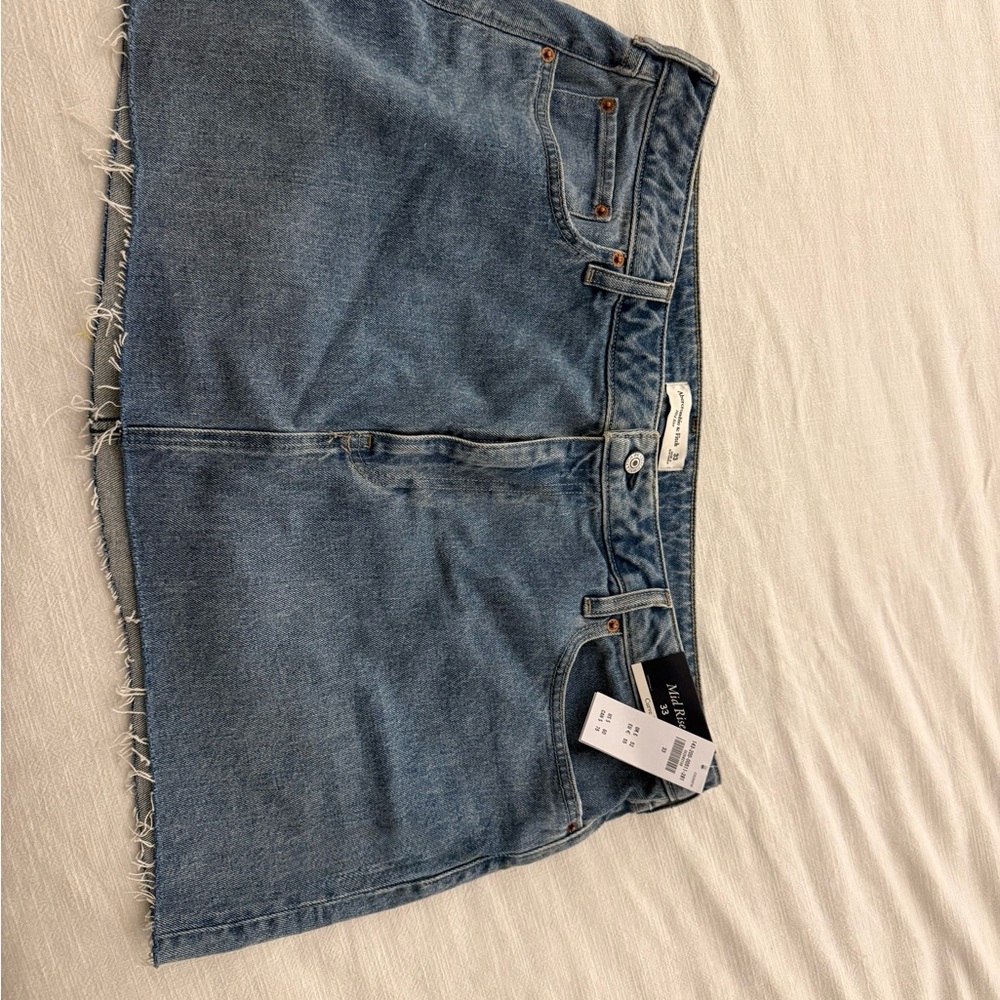 Abercrombie & Fitch Blue A-Line Denim Skirt